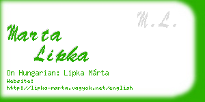 marta lipka business card
